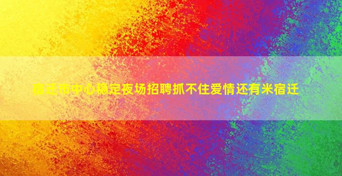 宿迁市中心稳定夜场招聘抓不住爱情还有米宿迁